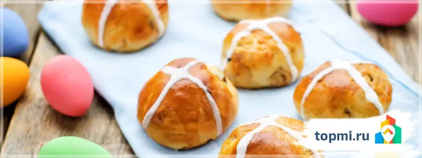 Пасхальные булочки с крестом